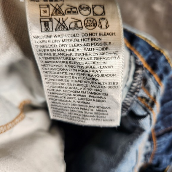 Levi's 505 Jeans Men's 34X30 Straight Leg Distressed Blue - Picture 11 of 16